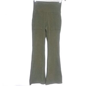 Rae Mode Olive Green High Waisted Flare Leg Long Pants Women Small Cozy Workout